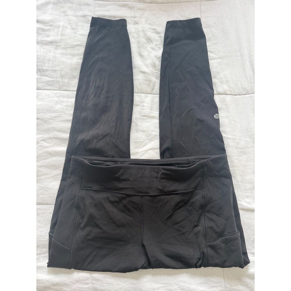 Lululemon Fast & Free High-Rise Tight 25" Black Leggings with Pockets - Size 10